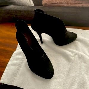 Black suede ankle shoes